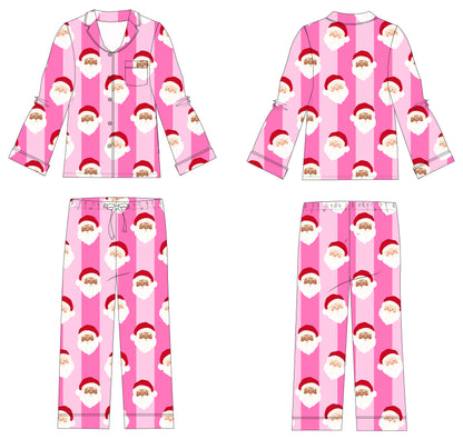 PRE-ORDER: St. Nick Stripes Ribbed Women's Lounge Set - PINK