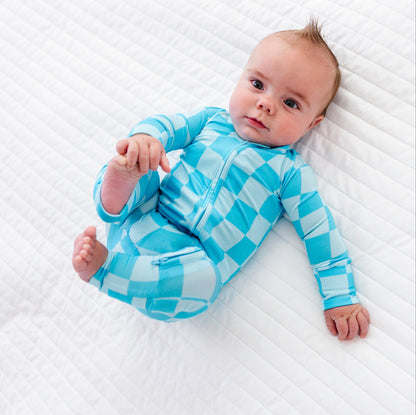 Blue Checker Convertible Romper