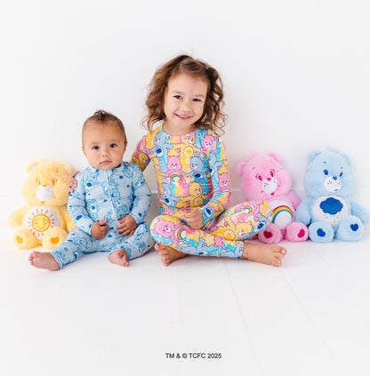 Care Bears Grumpy Bear baby romper designed for cozy sleep and easy diaper changes