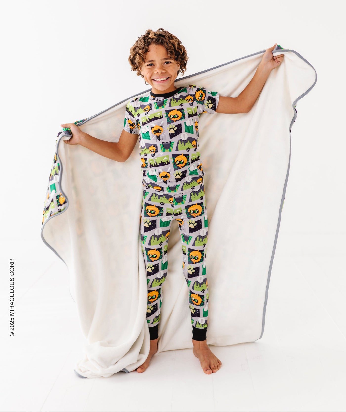 Miraculous™ Chibi Plush Blanket : Cat Noir - SHIPS WITHIN 2 WEEKS