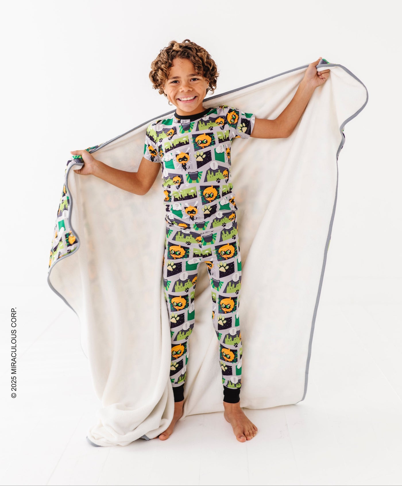 Miraculous™ Chibi 2-Piece Pajamas : CAT NOIR - SHORT SLEEVE - SHIPS WITHIN 2 WEEKS