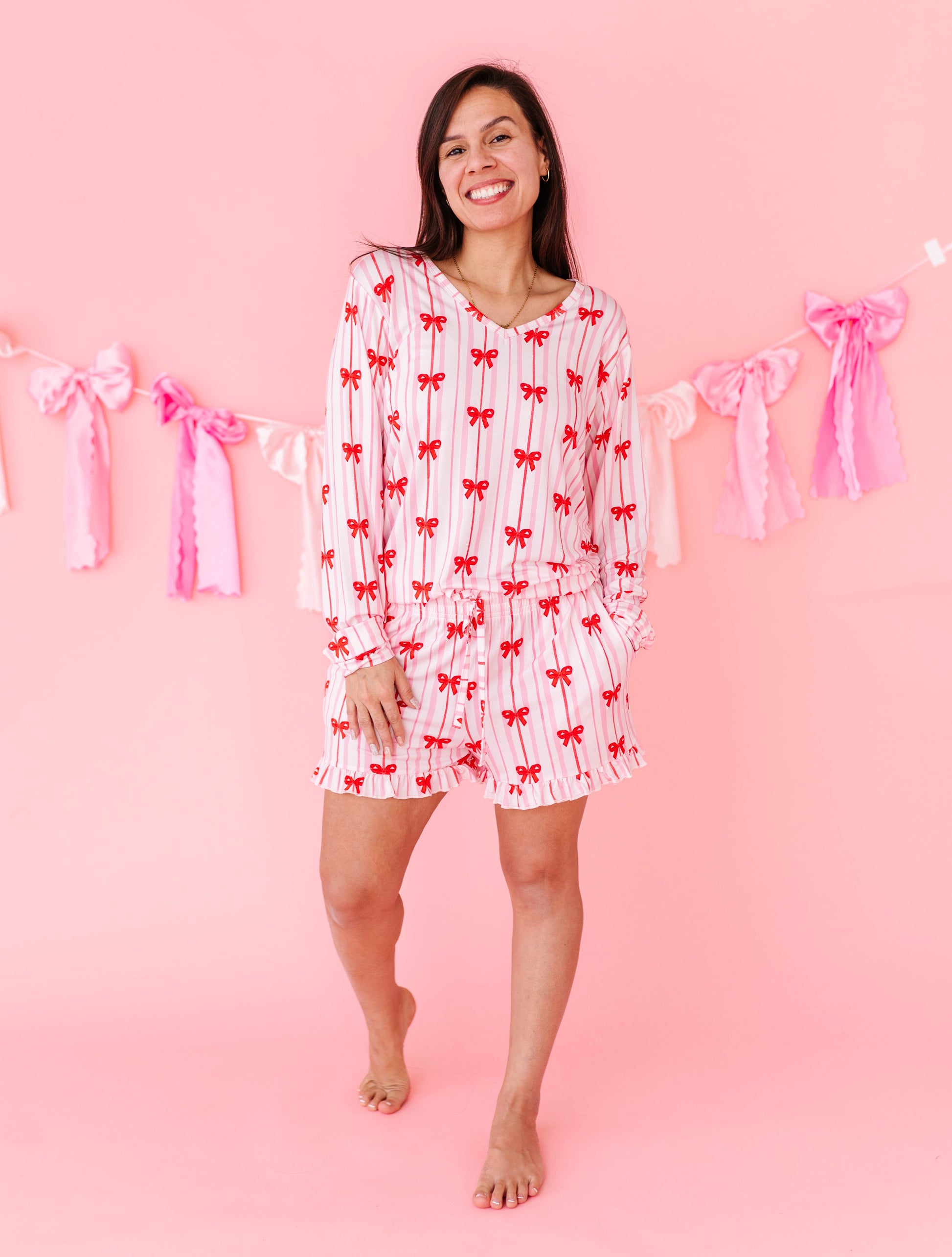 Ruby Ribbons women’s two-piece bamboo pajama set front view