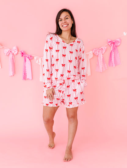 Ruby Ribbons women’s two-piece bamboo pajama set front view