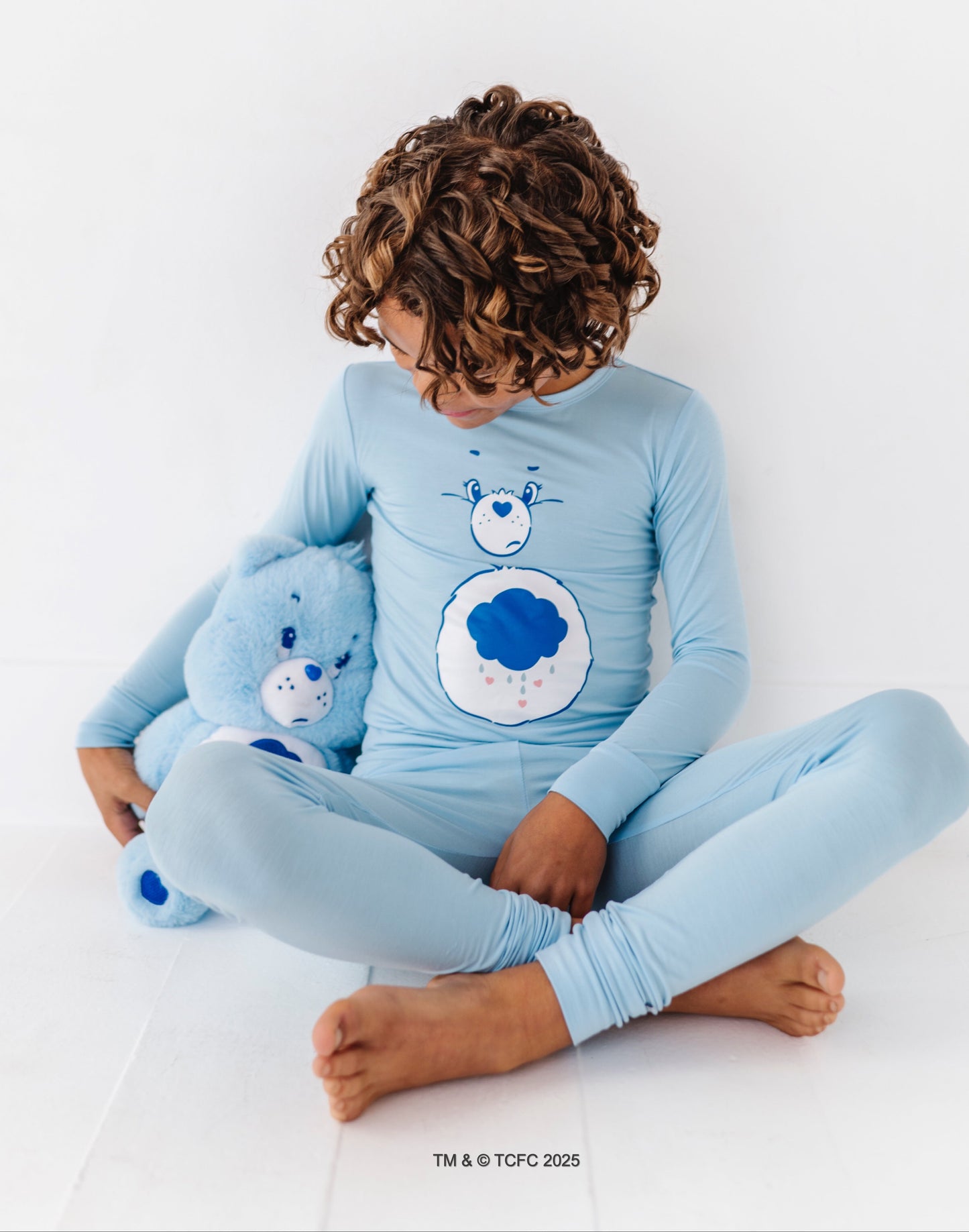 Care Bears Grumpy Bear pajama set with long sleeve top and snug fit pants