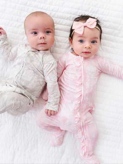 Pink Tree Camo Ruffle Convertible Romper