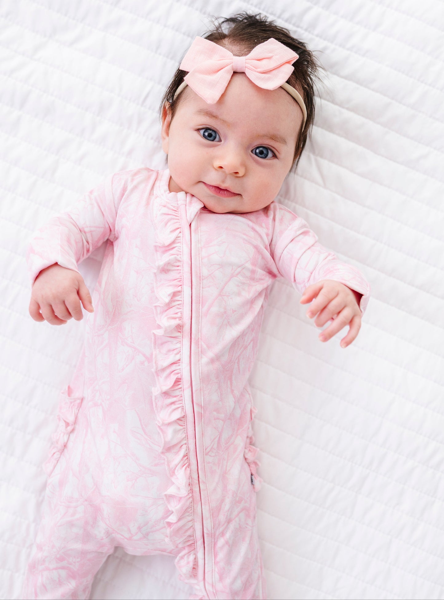 Pink Tree Camo Ruffle Convertible Romper