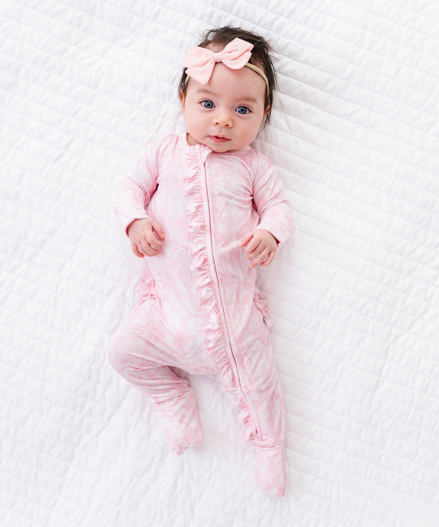 Pink Tree Camo Ruffle Convertible Romper