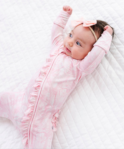 Pink Tree Camo Ruffle Convertible Romper