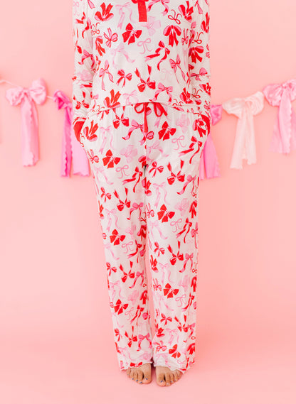 Birdie Bean women’s bamboo pajama set with long sleeve top and drawstring pants