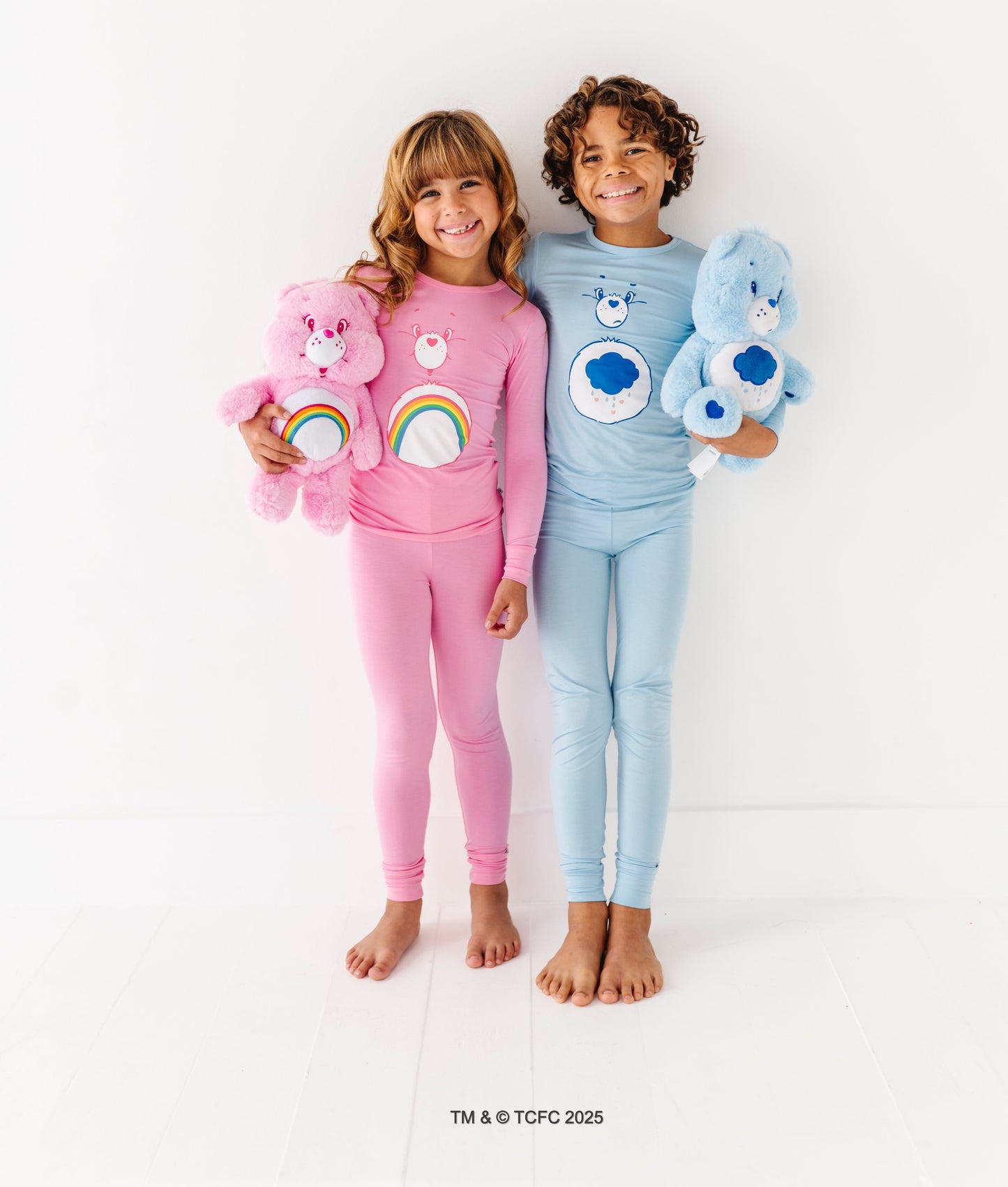 Grumpy Bear pajama pants and long sleeve top in soft pastel blue