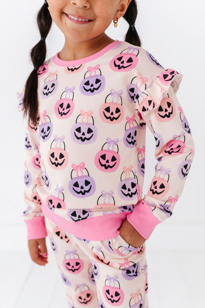 Trick Or Sweet Ruffle Crewneck Sweatshirt