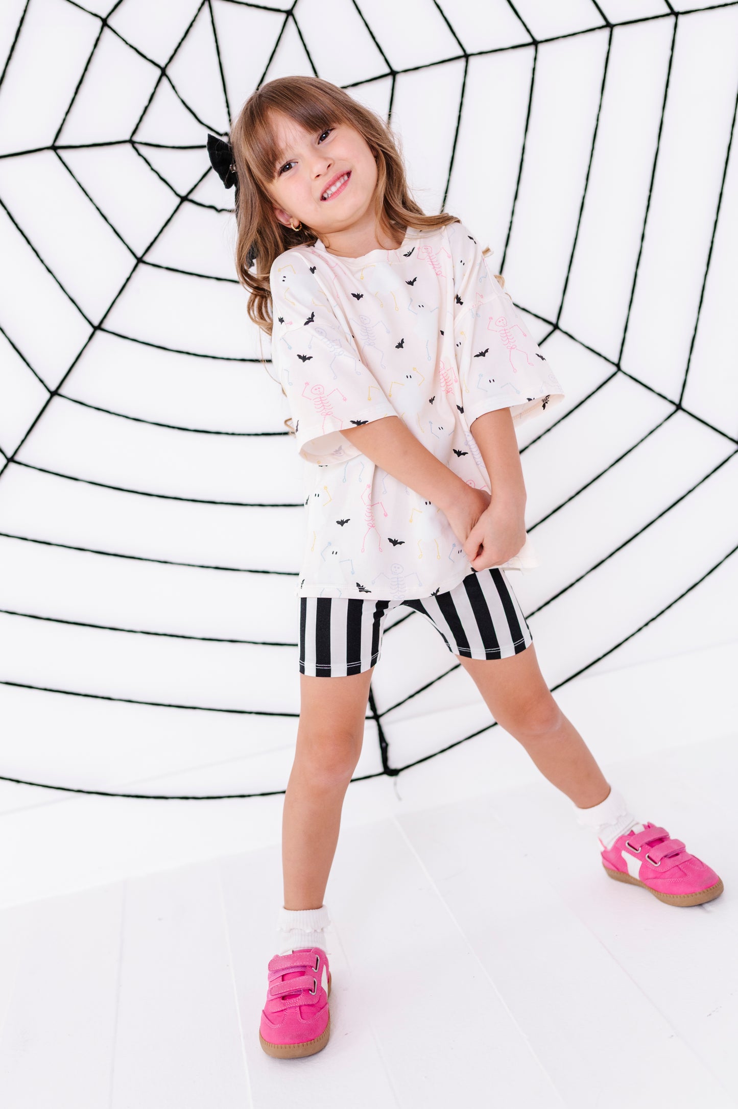 Spooky Stripes Bamboo Biker Shorts