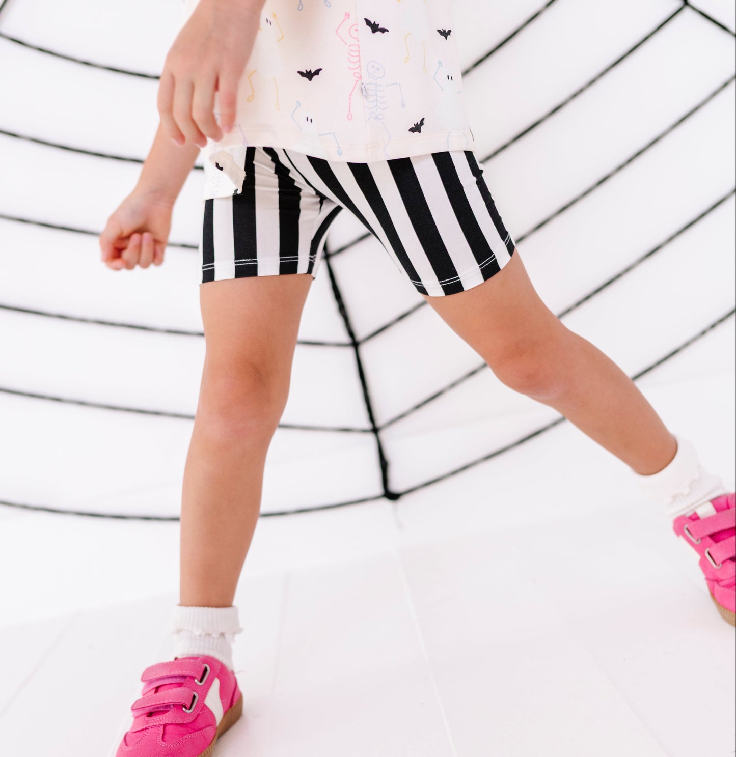 Spooky Stripes Bamboo Biker Shorts