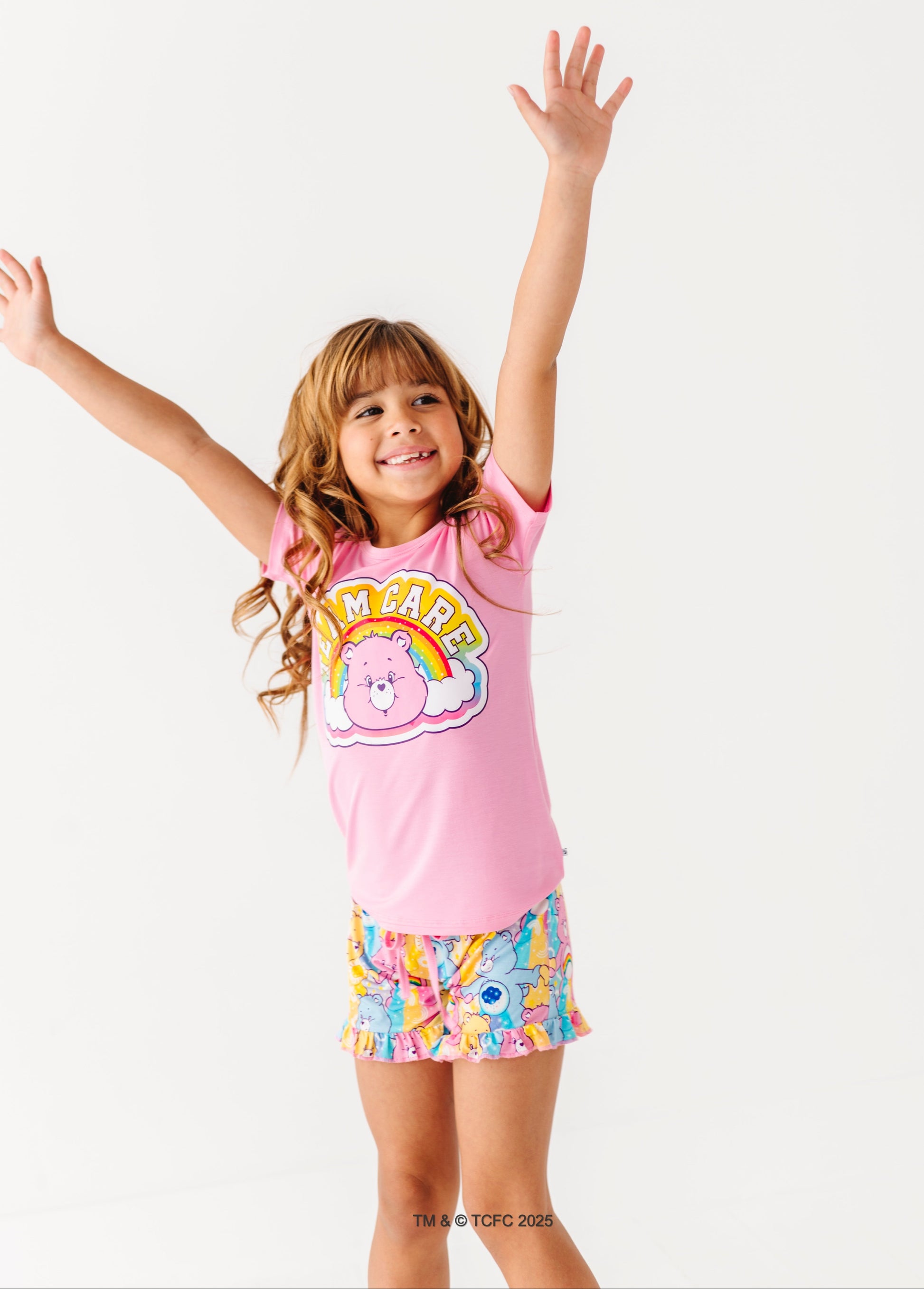 Kids matching Care Bears™ Stare pajama set styled for lounging and playtime
