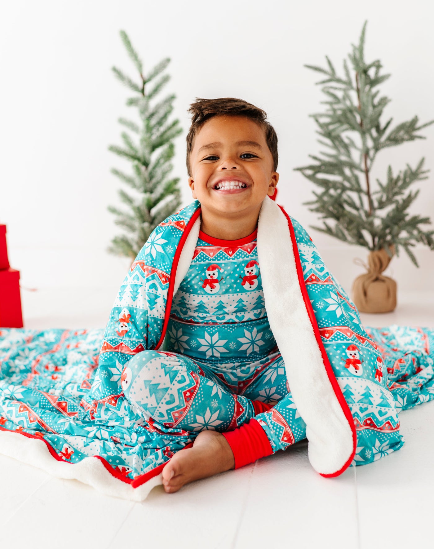 Frosty Fair Isle Plush Toddler Blanket