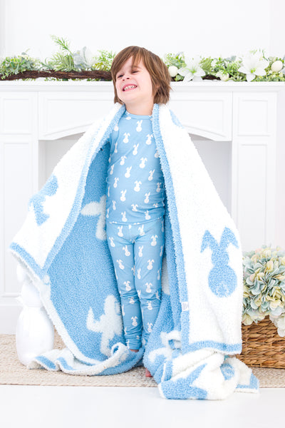 Blue Bunny Microfiber Blanket- TODDLER