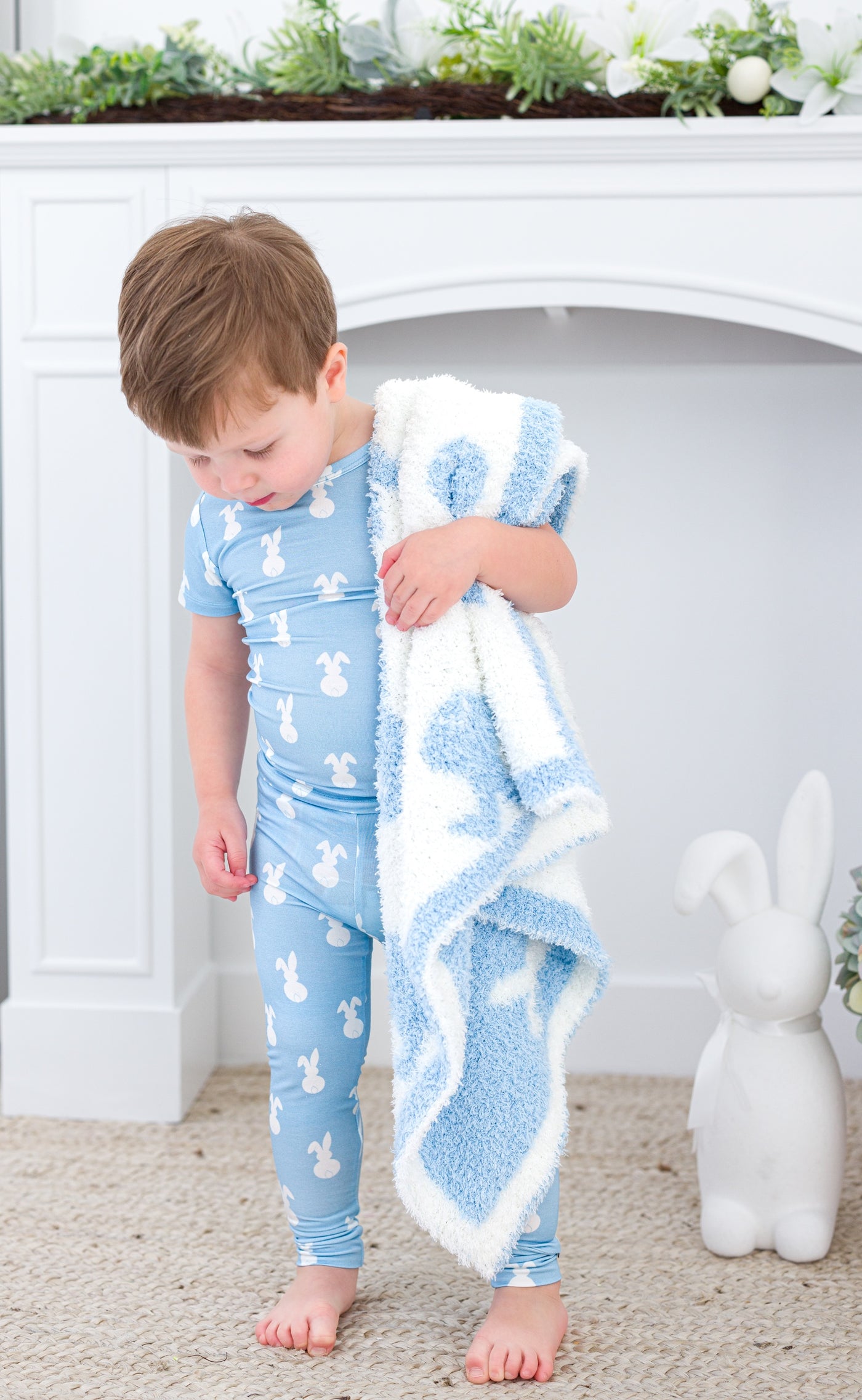 Blue Bunny Microfiber Blanket- STROLLER