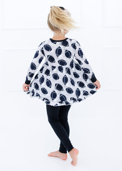 Graffiti Football Peplum Set : SILVER AND BLACK