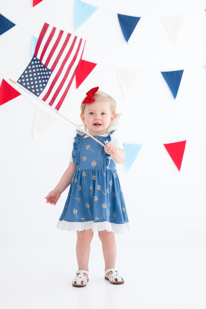 Sparkler Gold Foil Twirl Set full outfit view on toddler