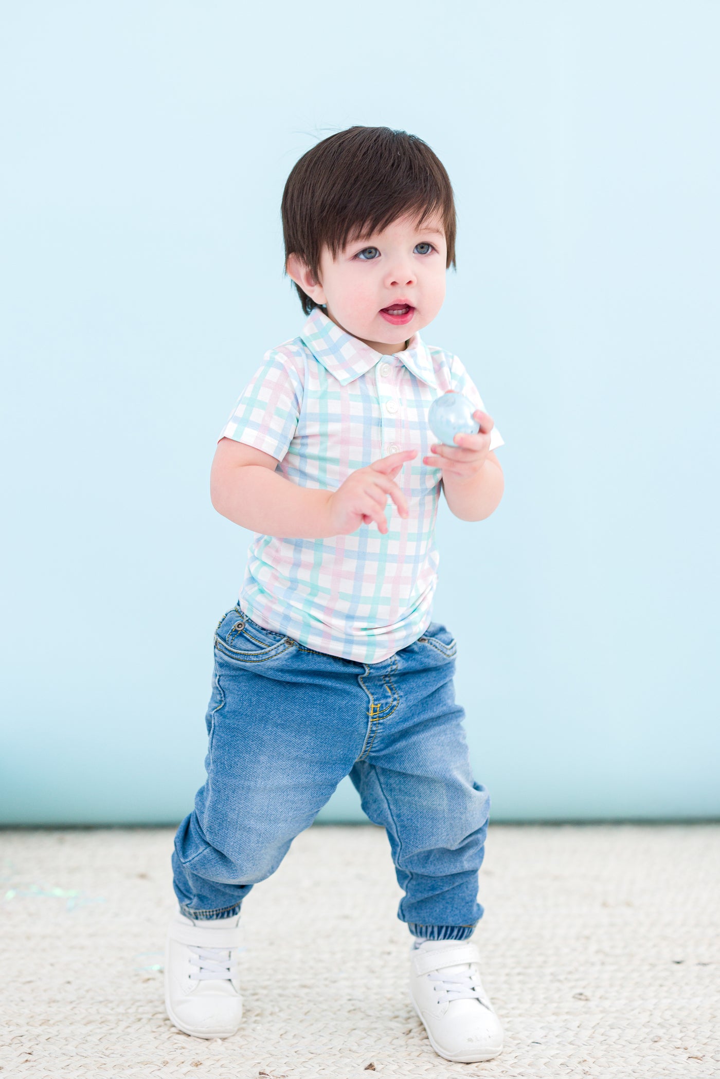 Pastel Gingham Polo Shirt