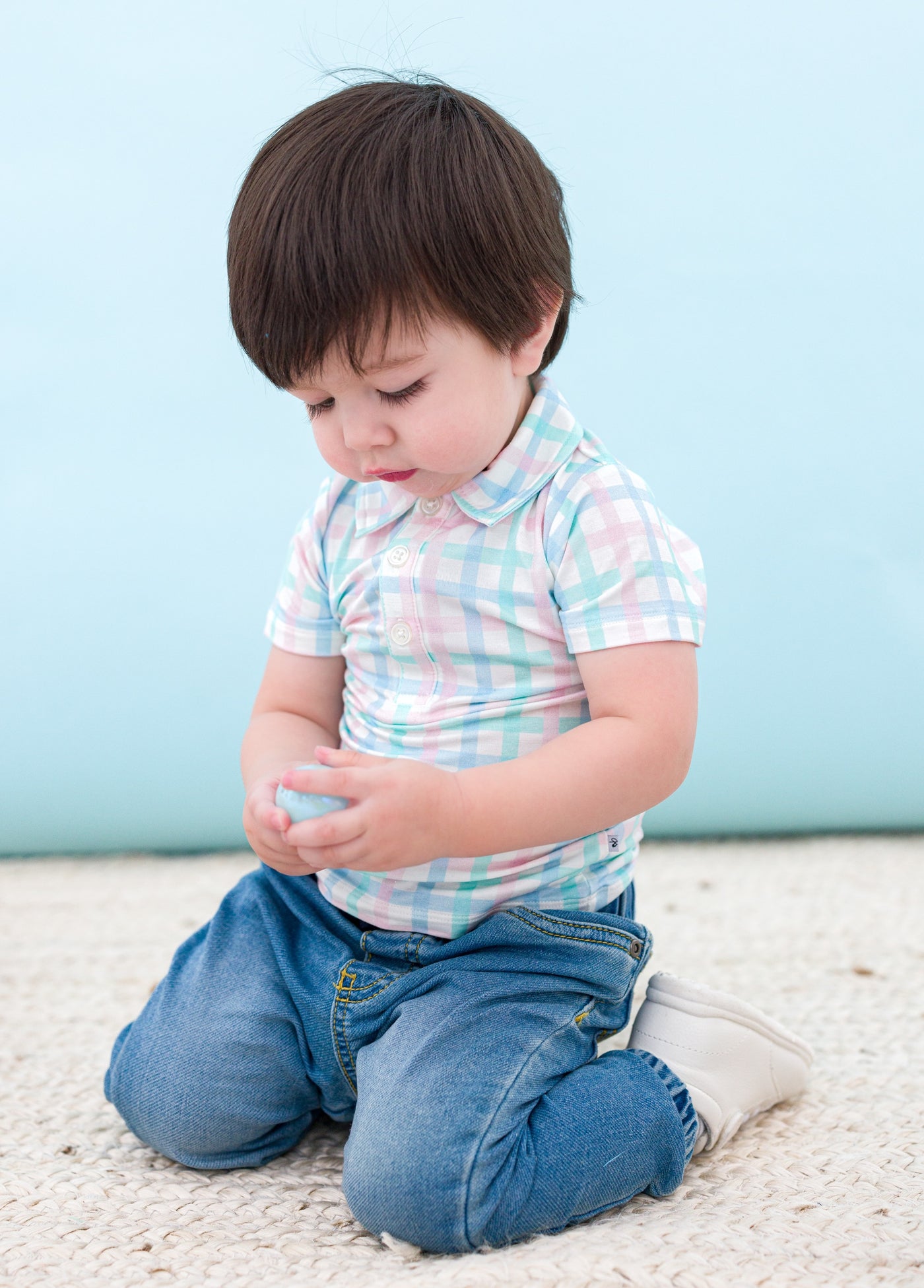 Pastel Gingham Polo Shirt