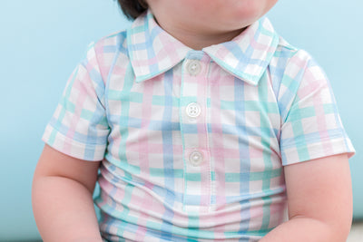 Pastel Gingham Polo Shirt