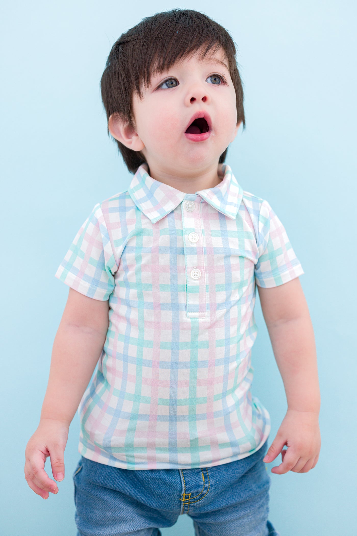 Pastel Gingham Polo Shirt