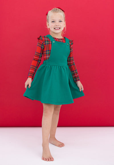 tartan plaid pinafore set