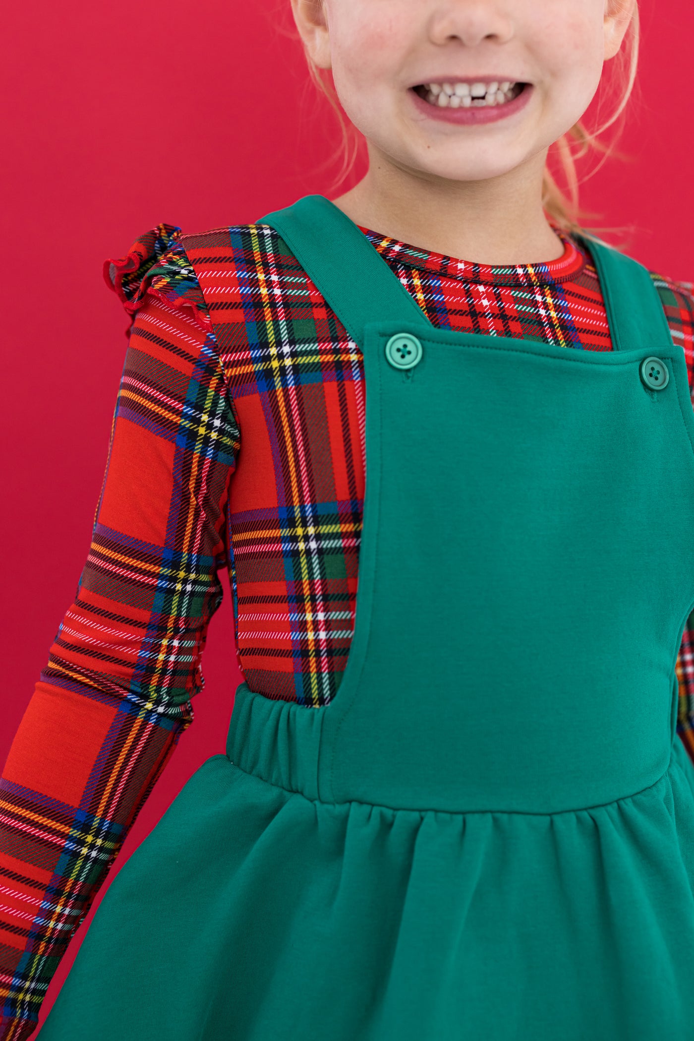 tartan plaid pinafore set