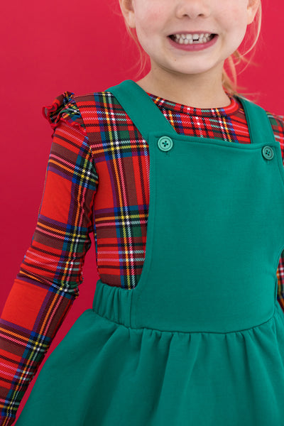 tartan plaid pinafore set