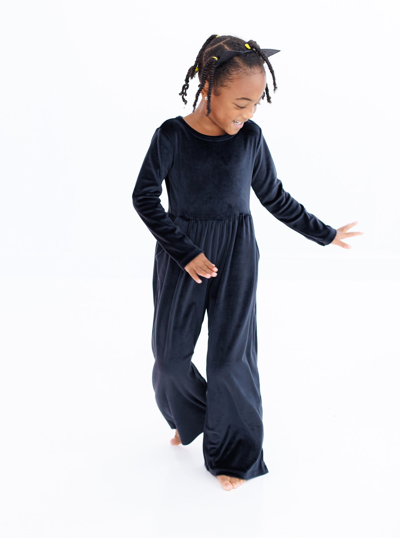 black velvet leggy jumpsuit