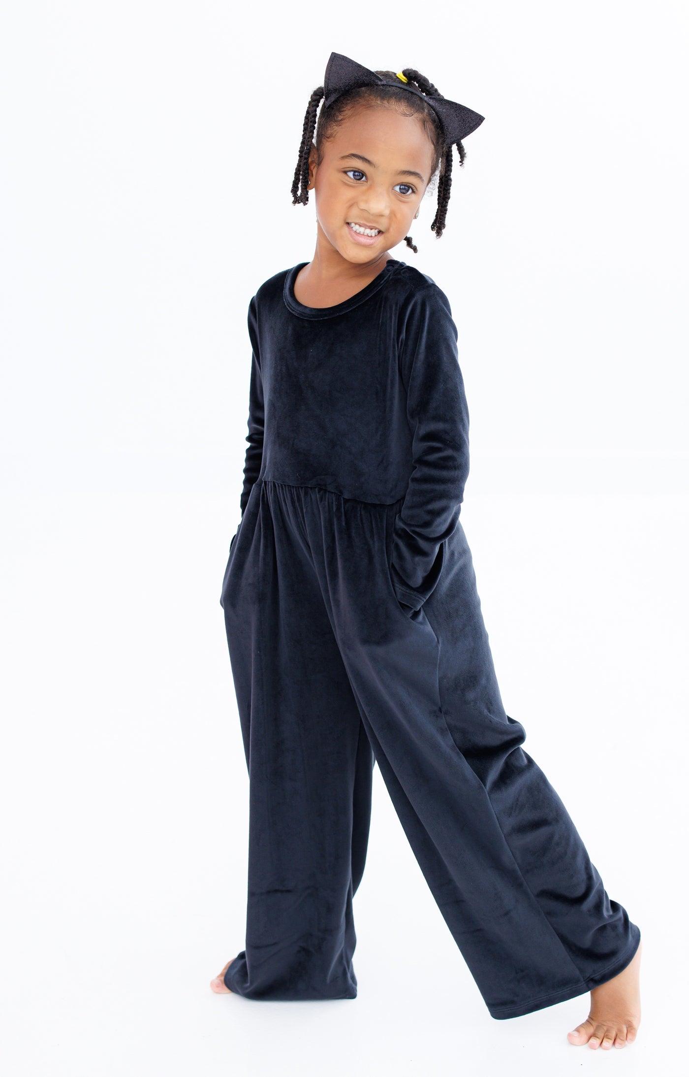 Black Velvet Leggy Jumpsuit