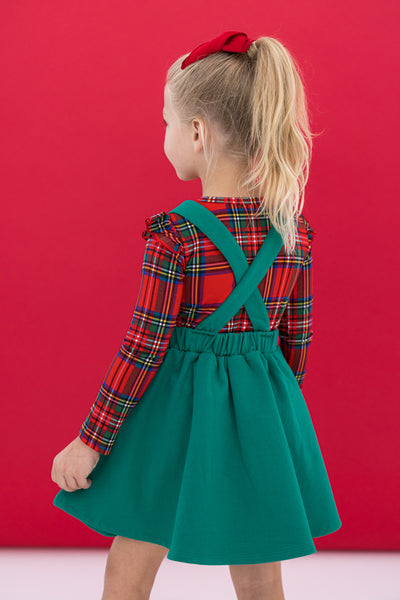 tartan plaid pinafore set