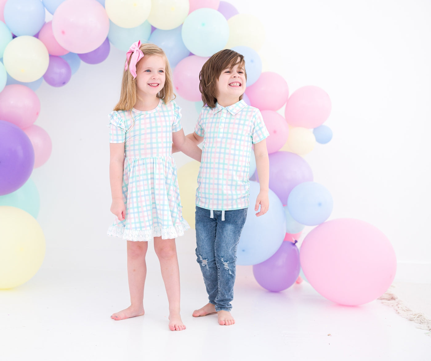 Pastel Gingham Birdie Dress