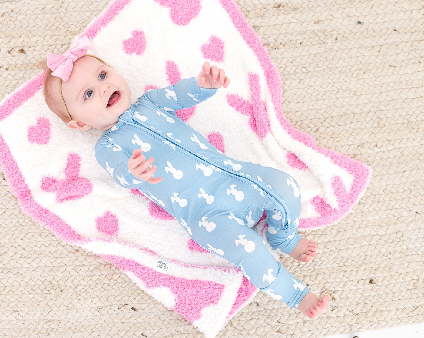 Pink Bunny Microfiber Blanket- STROLLER