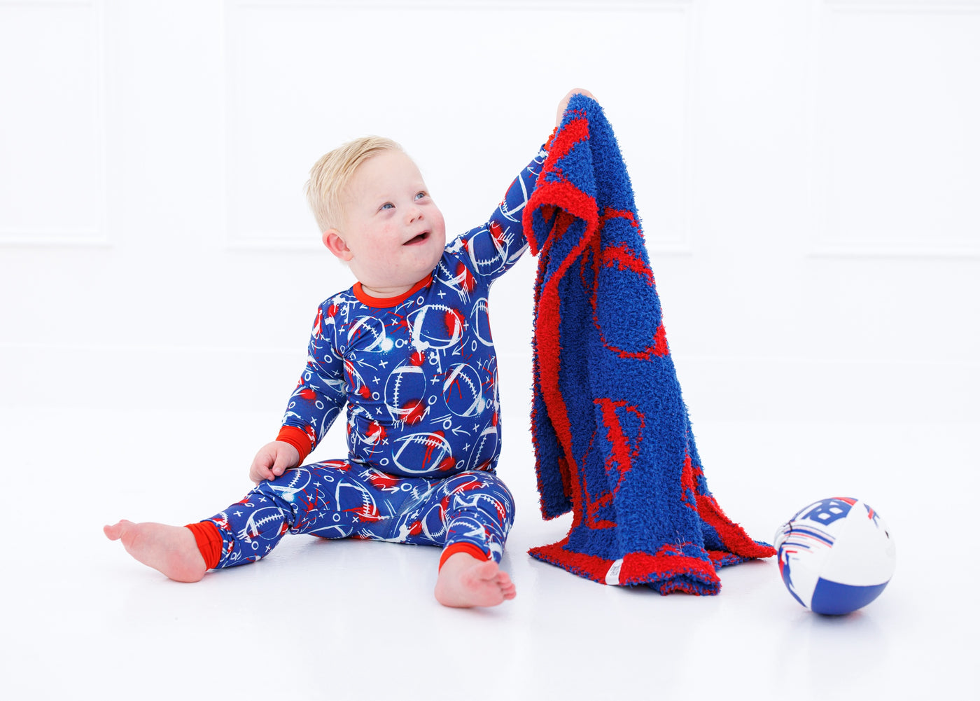 football blanket- BLUE/RED - STROLLER