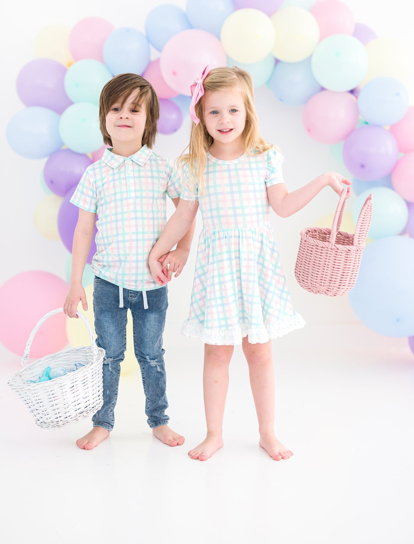 Pastel Gingham Birdie Dress