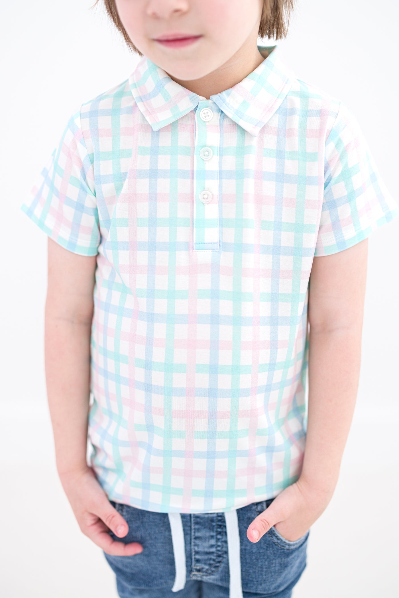 Pastel Gingham Polo Shirt