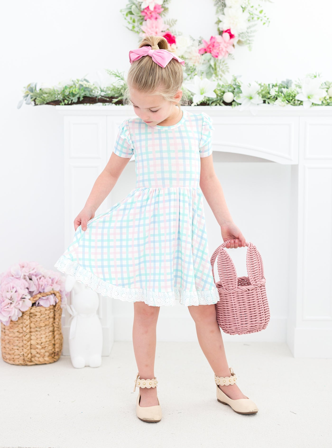 Pastel Gingham Birdie Dress