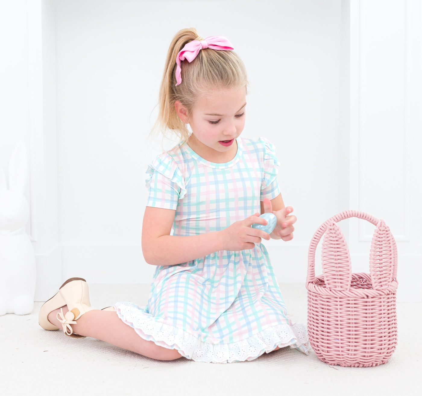 Pastel Gingham Birdie Dress