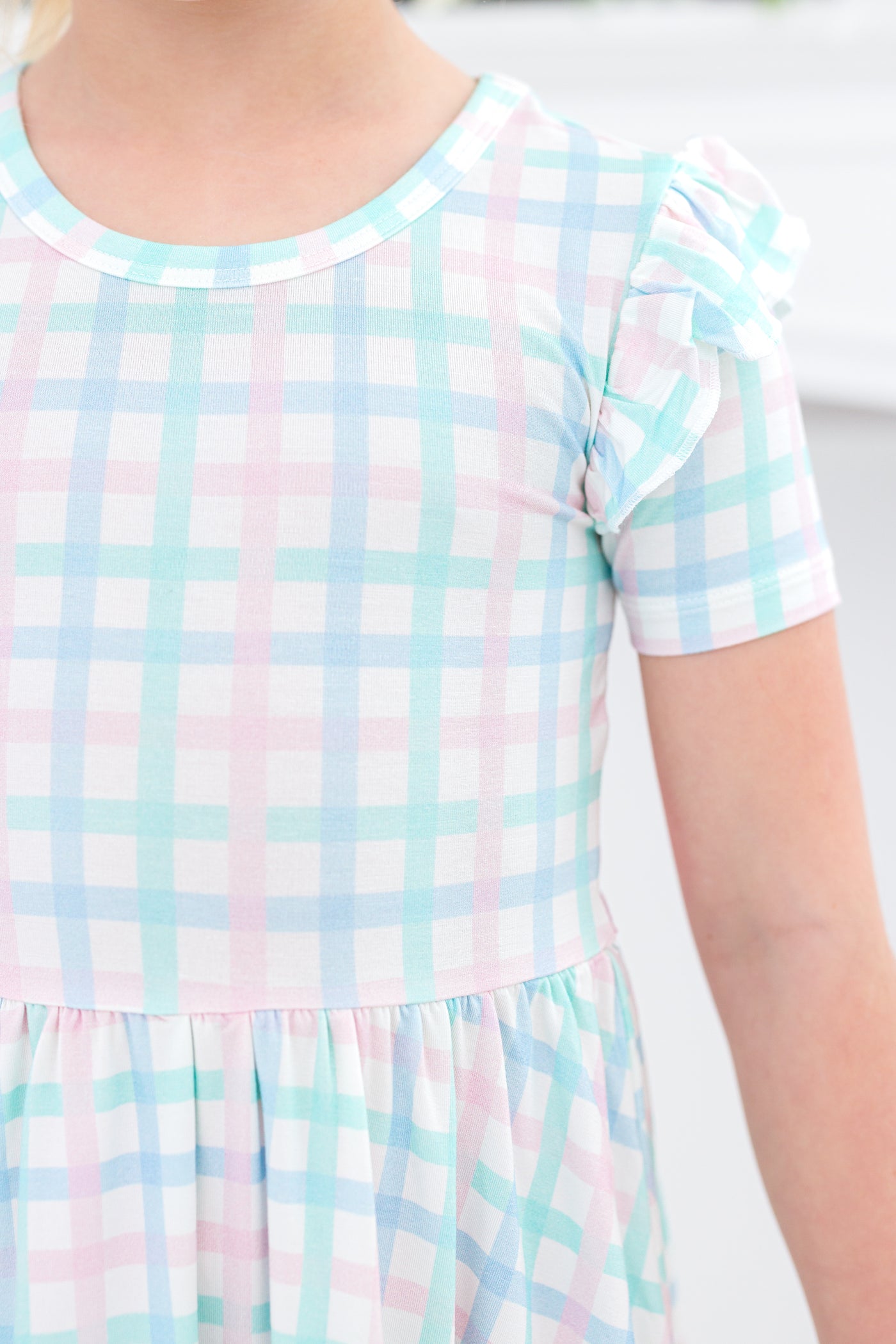 Pastel Gingham Birdie Dress