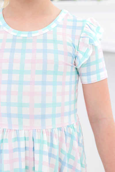 Pastel Gingham Birdie Dress