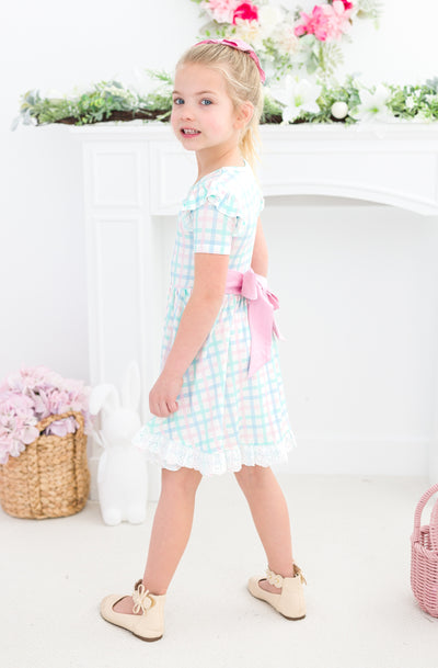 Pastel Gingham Birdie Dress