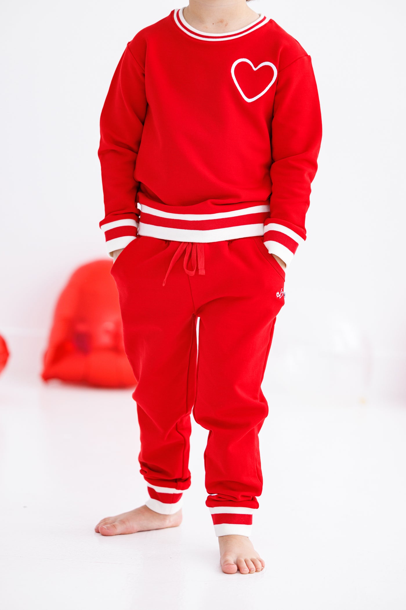 Red Varsity Jogger Set