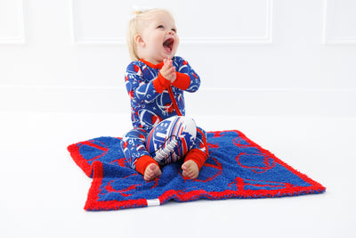 Football Blanket- BLUE/RED - STROLLER