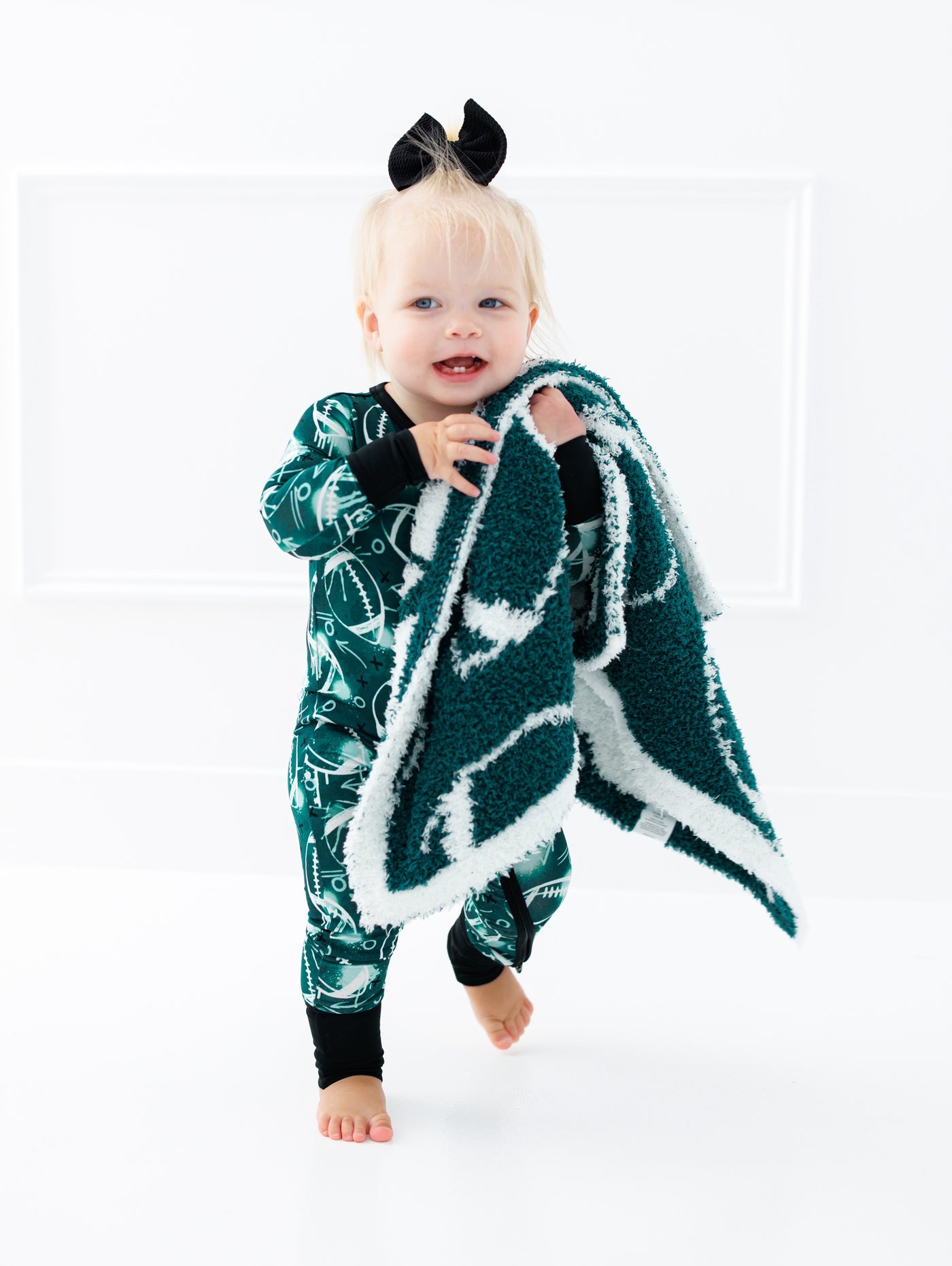 Football Blanket- GREEN/SILVER - STROLLER