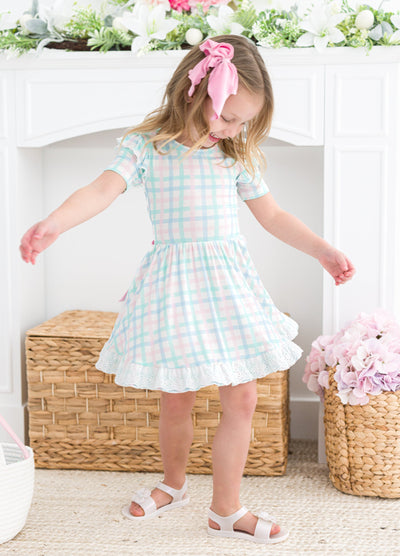 Pastel Gingham Birdie Dress