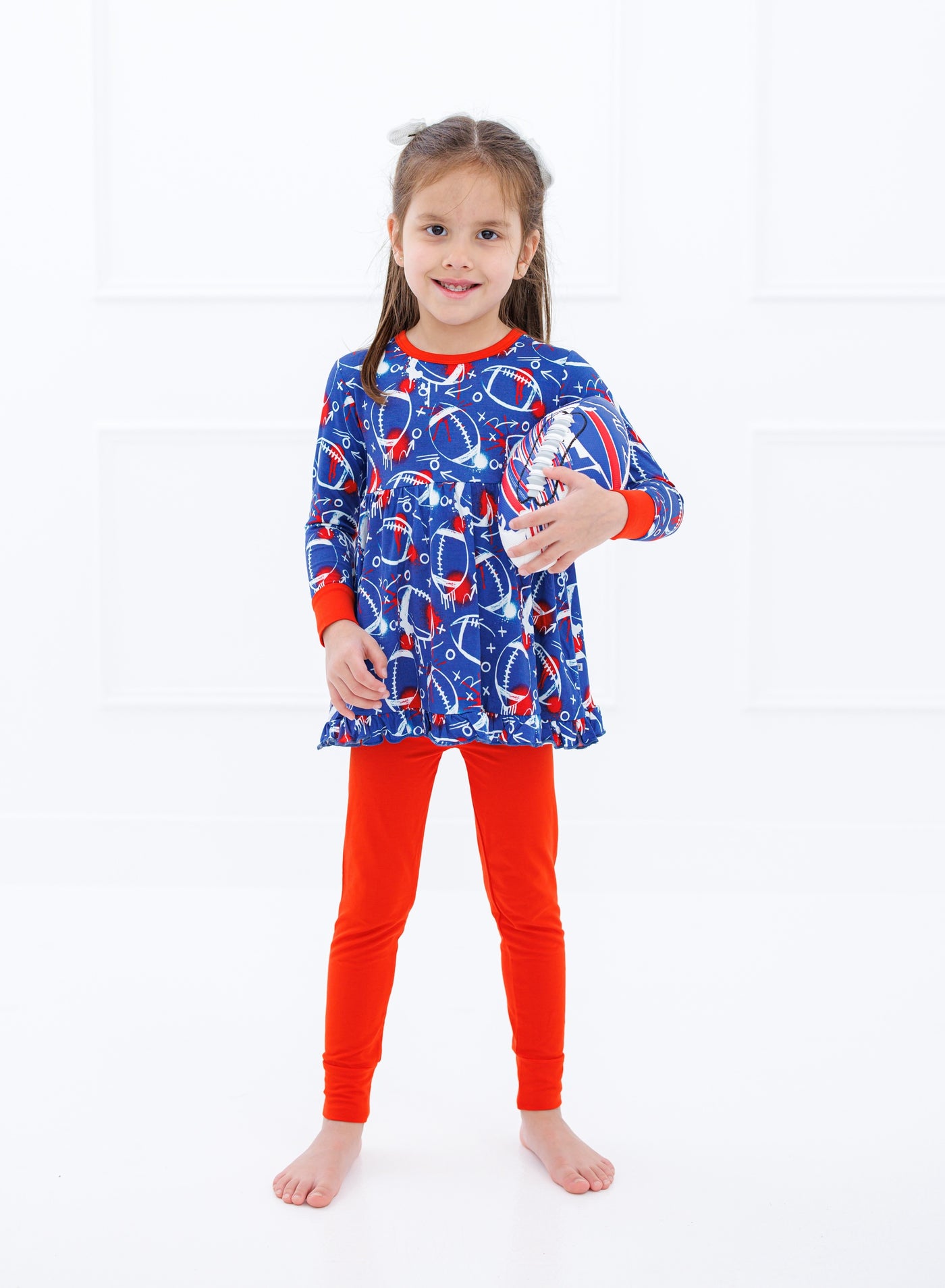 graffiti football peplum set : BLUE AND RED