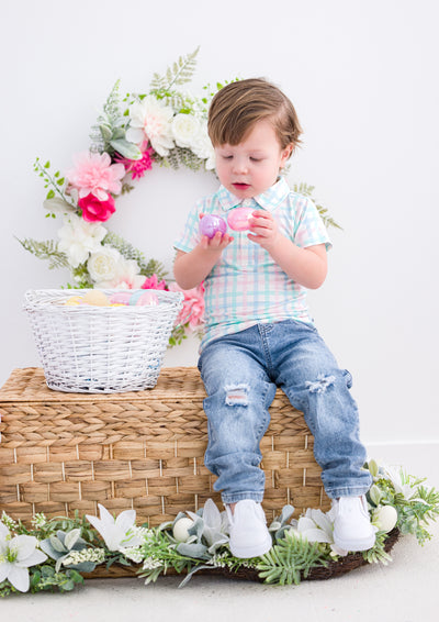 Pastel Gingham Polo Shirt