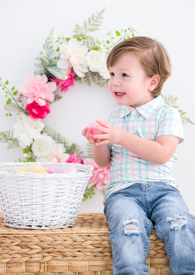 Pastel Gingham Polo Shirt